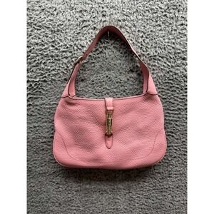 Gucci‎ Women's Pebbled Leather Jackie Small Hobo Medium Shoulder Bag Pink